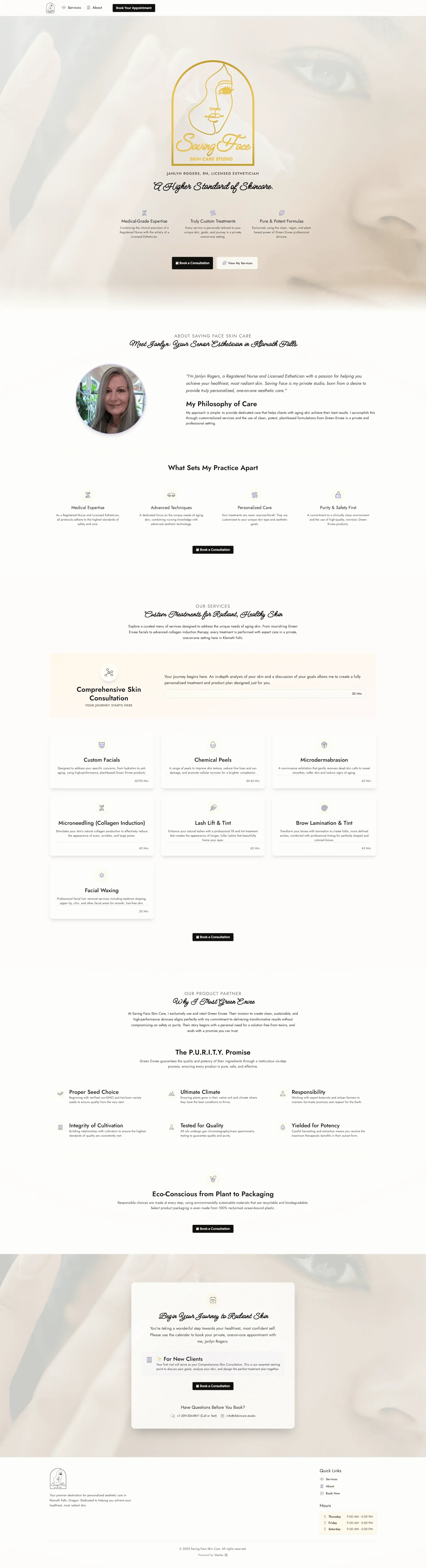 Screenshot of the Savingface Skin Care project