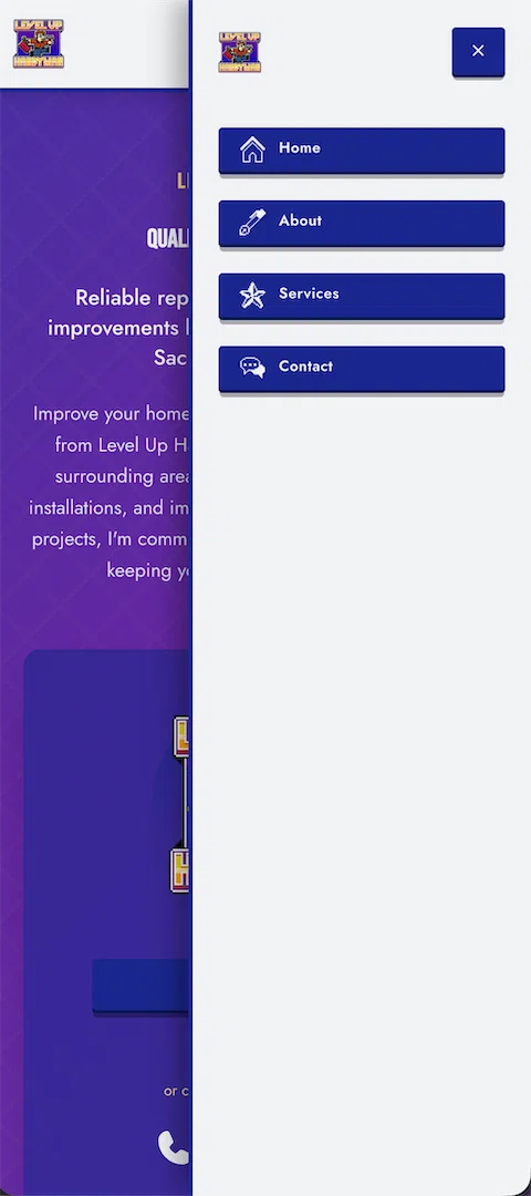 Navigation Menu with Services